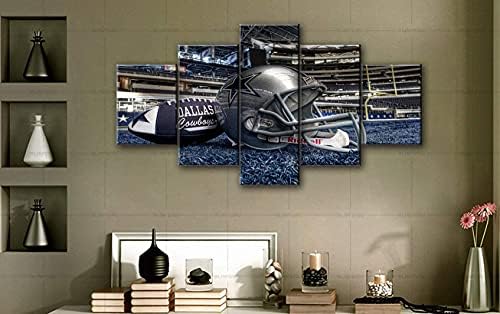 חדר שינה קיר תפאורה 5 פנל ספורט קיר אמנות אמריקאי כדורגל פוסטר תמונה הדפסי בד מודרני בית סלון קיר קישוטי אביזרי מערת אדם ספורט