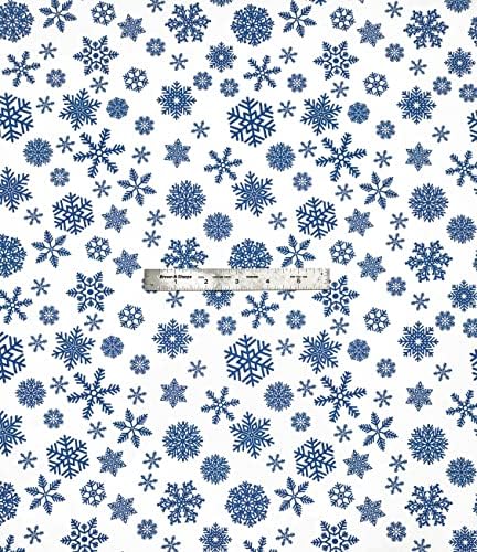 פתיתי שלג כחולים נייר עטיפה מתנה על לבן-24 איקס10