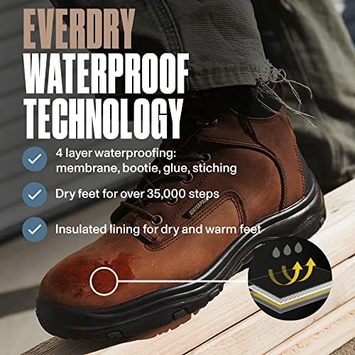 מגפי הליכה עמיד למים לגברים יבשים במיוחד, נעלי עור קלות משקל, מגפי קרסול חיצוניים צבאיים טקטיים חסינים למים