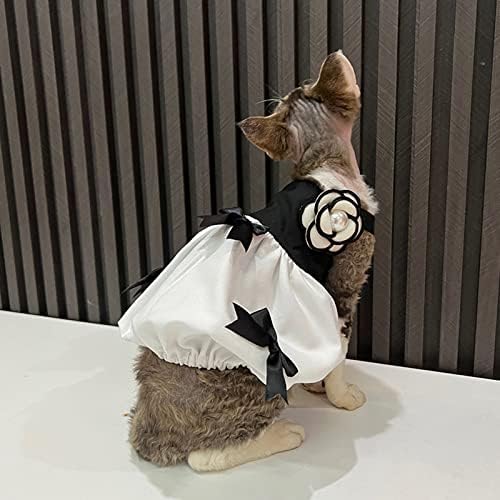 Sphynx בגדי חתול ילדה קיץ אופנה קשת קשת שמלת קאמיס