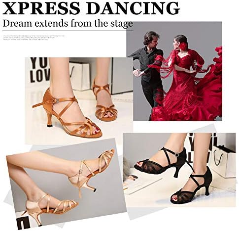 נעלי ריקוד לטיניות של SWDZM נשים ריינסטון סלסה צ'אצ'ה אולם נשפים תרגול נעלי ריקודים, דוגמנית D6