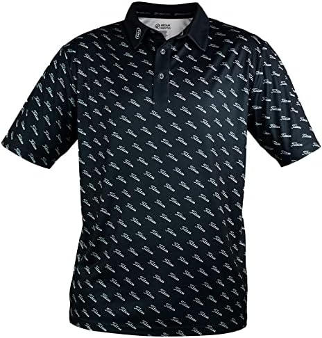 חולצת פולו גולף לגברים - חולצת גולף צווארון עם דפוס טקסט של ציצים