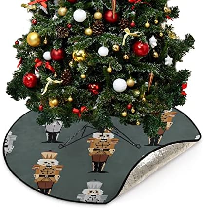 מפצח אגוזים לחג המולד של CUPADA מחצלות עץ חג המולד צבעוניות חצאית עץ אטום למים, קרקע מגניבה עץ עץ עץ עץ מגש מחצלת כרית מגן