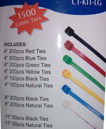 ערכת עניבת כבל ניילון חשמלית-650 קשרי רוכסן - רב צבע-מגוון אורכים 4, 6, 8, 11