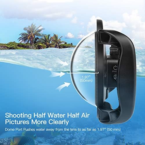 צילום עדשת נמל כיפה עבור GoPro Hero8 שחור - אחיזה צפה של הידית כפולה, הגדלת ההדק, מארז אטום למים בסך הכל - קל יותר