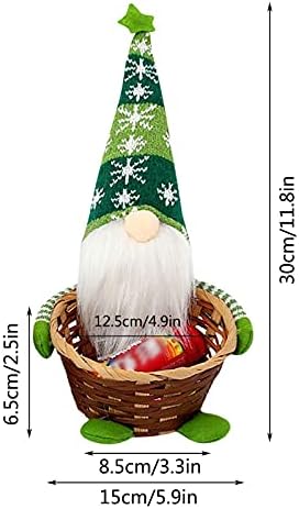 יאנגמיי חג המולד קישוט גמד סנטה קלאוס עם יד ארוג סוכריות סל-גמדים שולחן קישוט קישוט פירות אחסון סל עבור חג