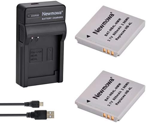 Newmowa NB-4L סוללה להחלפה וערכת מטען USB מיקרו ניידת עבור Canon PowerShot Elph 100 HS, 300 HS, 310 HS, SD30, SD40,