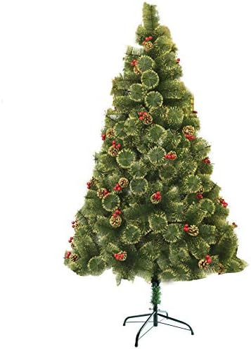 ZPEE 6ft אורן חרוט קישוט עץ חג המולד, מלאכותי מחטי האורן עץ אורן עם מתכת קל להרכבה קישוט חג המולד ללא גדר-ירוק 1.8 מ '