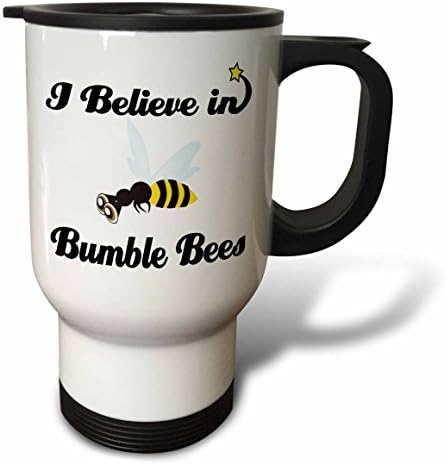 3drose אני מאמין בדבורים דבורים ספל נסיעות, 14 גרם, רב צבעוני