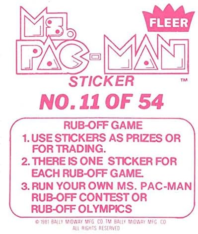 1981 פלר גב 'PAC-Man NONSPORT כרטיס מסחר מס '11 קח את האתגר