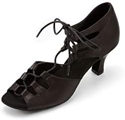 נעלי ריקוד של אולם הנשפים של JZNXDANZA ביצועי נשים סלסה לטינית נעלי ריקוד עקבים אמצעיים עם עקבים 2.4 אינץ 'Z06