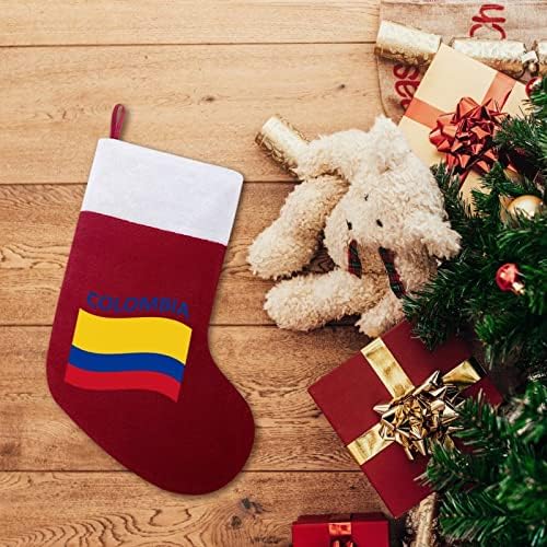 דגל גרבי חג המולד של קולומביה גרב עץ חג המולד קישוטים לסנטה קישוטים לקישוטים לחופשת אח 16.5