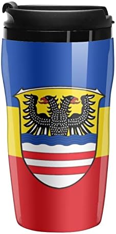 דגל של Wetteraukreis גרמניה ספל קפה מבודד בקבוק מים כוס קפה כוס ספל נסיעות עם מכסה 350 מל