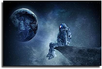 איווי אסטרונאוט כוכב הלכת כוכבי חלל פוסטר ציור דקורטיבי קיר קיר אמנות פוסטרים פוסטרים ציור חדר שינה 16x24 אינץ '