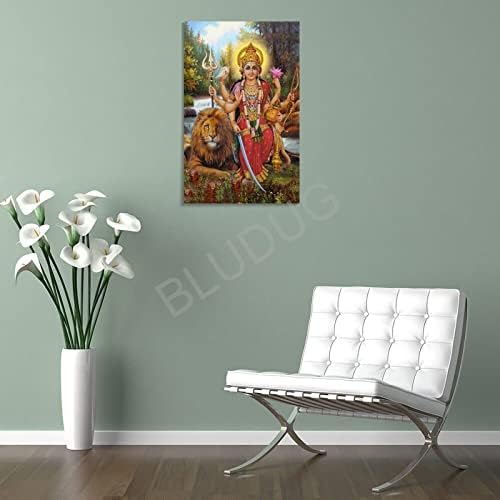 Bludug Shree Durga, מסיר את סבלו של אלת ציור האמנות אמנות פוסטר דקורטיבי מודרני צביעת קיר אמנות קיר לפוסטר לסלון חדר שינה