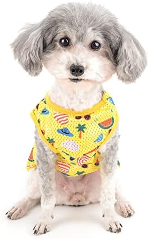 זונאה חולצות לכלבים קטנים חולצות אפוד קיץ רך רשת לנשימה בגדי גור חג הוואי סגנון ללא שרוולים גופייה ביגוד לחיות מחמד