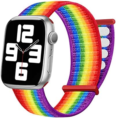 להקת שעון ניילון תואמת ל- Apple Watch 7 להקות 38 ממ 40 ממ 42 ממ 44 ממ 41 ממ 45 ממ החלפה לסדרת IWatch SE/6/5/4/3/2/1