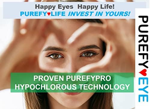 ניקוי יומי של עפעפיים היפוכלוריים של Purefyeee להקלה מעין יבשה, גירויים בעור, רוזציאה, עין ורודה. עדין, לא מעורר והיפואלרגני.