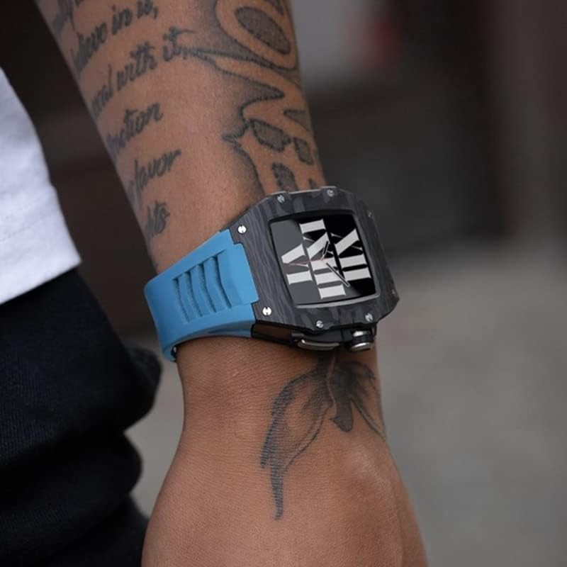 Azanu מארז מתכת חדש ל- Apple Watch 44 ממ 45 ממ רצועת שעון נירוסטה עבור Apple Watch 7 41 ממ מעטפת פס IWatch Series