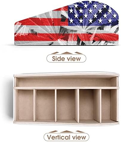 דגל עשבים ארהב דגל עור PU תיבת אחסון עור מארגן שולחן עבודה רב-פונקציונלי עבור מחזיקי טלוויזיה מרחוק