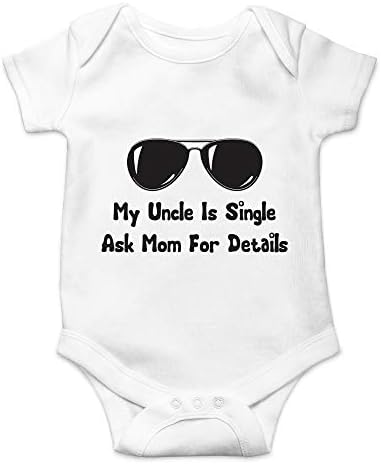 CBTWEAR דודי רווק שאל את אמא לפרטים - קווי איסוף מצחיקים - תינוק חמוד מקשה אחת לתינוק בגד גוף
