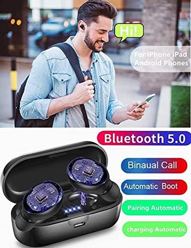 Hoseili 【2022 New EditionBluetooth אוזניות】. Bluetooth 5.0 אוזניות אלחוטיות באוזניים באוזן מיקרופון מיני אוזניות אלחוטיות
