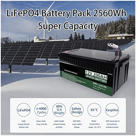 LifePO4 סוללה 24V 200AH 2S1P 12.8V LIFEPO4 חבילת סוללה ליתיום ברזל מובנה BMS מערכת חשמל סולארית מנוע טרולינג מנוע