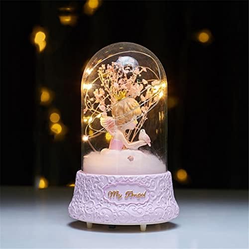 MHYFC כדור קריסטל LED קופסת מוזיקה נערת ילדה יום הולדת מתנה לקישוט בית ילד נסיכה ילדה רוקדת קופסת מוזיקה שמיים שמיים