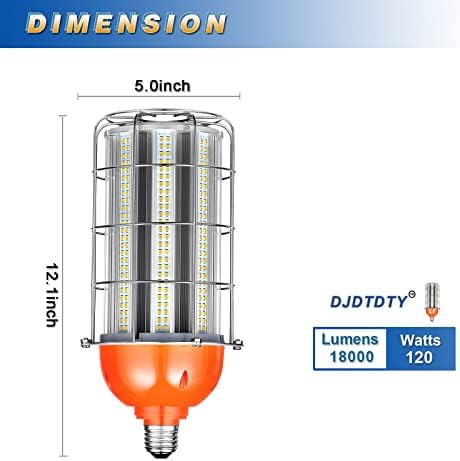 DJDTDTY 120W 100W 80W LED LED מנורה מוגנת פיצוץ, E26 E39 בסיס אטום למים ואור בנייה אטום, אור תירס עם כיסוי