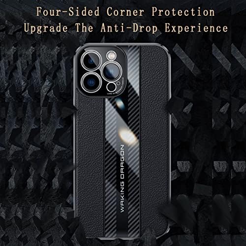 עור מכסה טלפוני עור + מארז סיבי פחמן מעוצב תואם עם Huawei Honor Magic 4 Pro עם הגנה על מצלמה, גוף מלא מארז טלפון