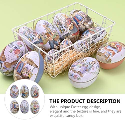 SAFIGLE 2023 6 יחידות ביצה צבועה פסחא קופסת פח קופסת ארנב צורה מתכת קופסת ביצה פסחא קופסת ביצה וינטג