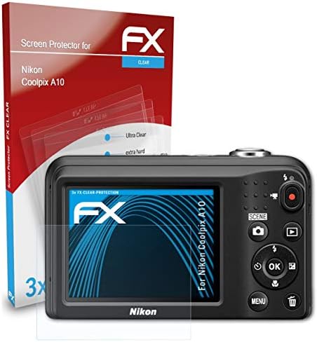 סרט הגנת המסך של Atfolix התואם למגן מסך Nikon Coolpix A10, סרט מגן אולטרה-ברור FX