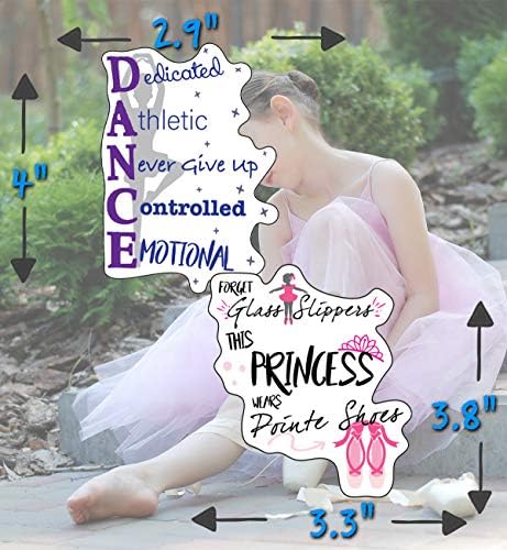 מדבקות Ballerina Asabee - מתנות בלט מושלמות לבנות - אטום למים, דביקים במיוחד ועמידים 100 אחוז ויניל - עובדים נהדר