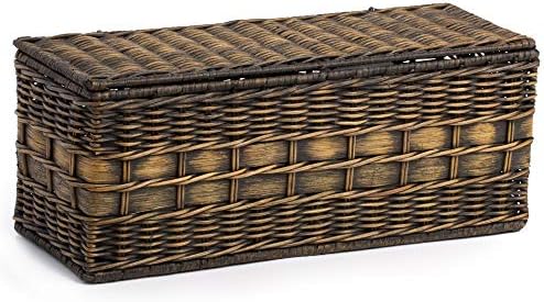 קופסת הנצרים של ליידי הסל מכוסה, 16 ב- L x 6.5 ב- W x 7 ב- H, חום אגוז עתיק