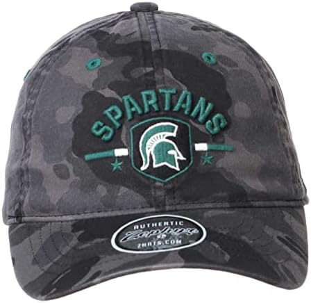 Zephyr Michigan State Spartans Night סיור CAMO CAMO כובע בייסבול מתכוונן - שחור