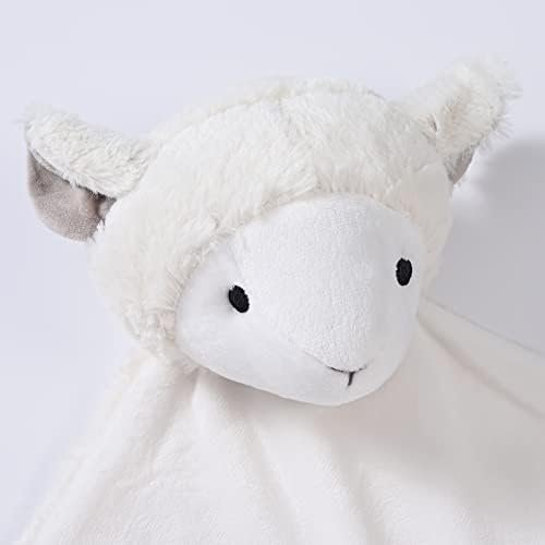 שמיכת אבטחת תינוקות של Kavkas שמיכה חמה נוחות רכה עם בעלי חיים ממולאים קטיפה לבנים ובנות, 30 אינץ '2 שכבות כבשים לבנות