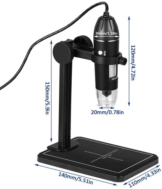 ערכת אביזרי מיקרוסקופ למבוגרים 1600X מיקרוסקופ דיגיטלי 8 נוריות LED מיקרוסקופ אלקטרוני 2MP עם מעמד מעלית x4 usb