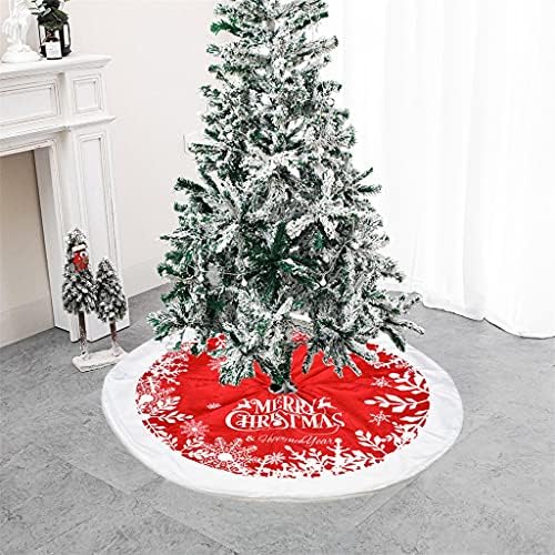 WODMB חצאית עץ חג המולד בד מודפס חג המולד אווירת שטיח מחצלת בית משק בית קישוט לשנה החדשה