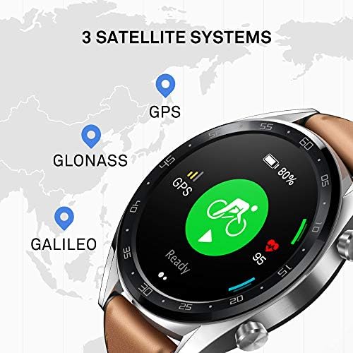 שעון Huawei GT GPS Running Watch, ניטור דופק והודעה חכמה, בראון
