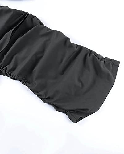 מכנסי מטען להמרה של Ticcoy נשים, מזדמנים חיצוניים אלסטיים מוצקים במותניים גבוהים עם מכנסי אימון רחבים עם כיסים