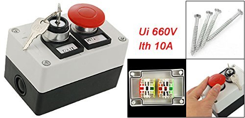 URBEST® 660V 10A פטריות רגעיות אדומות 2 מיקום/כיבוי מקש נעילה מתג לחיצה על כפתור סיבוב