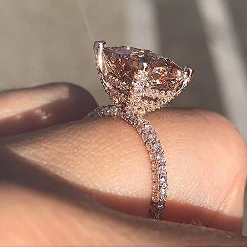 2023 חדש קריסטל בהיר יוקרה חתונה לנשים טבעות זירקוניה טבעת צדדים שלוש טבעות גבוהה ושפל תכשיטים