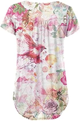 חולצות רפויות לנשים, 2023 חולצות שרוול קצר מזדמנים אופנה פרחונית בוהו חולצות אופנתיות חמודות