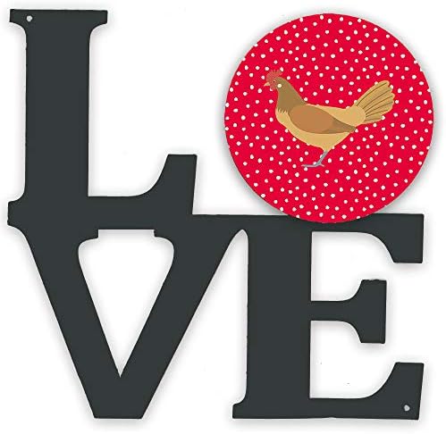 אוצרות קרולין5259וולב פריזית פריזית עוף אהבה מתכת קיר יצירות אמנות אהבה, אדום,