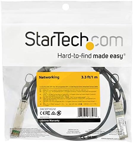 StarTech.com 10 גרם-1 מ 'תואם 1 מ' 10 גרם + עד + ישיר לצרף כבל טווינקס - 10 ג 'יגה-בייט + נחושת 10 ג' יגה-בייט לשנייה