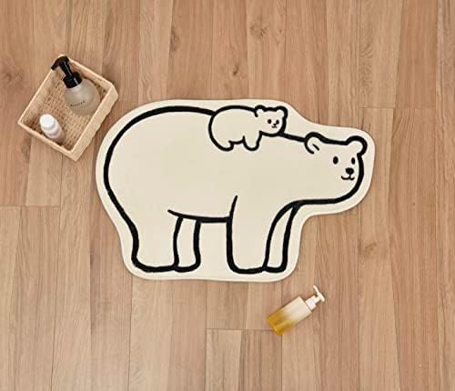 פילילק קריקטורה אם ותינוק שטיחים דובי קוטב, שטיחים באזור בעלי חיים חמודים לילדים ילדים ילדים חדר ילדים, סופגת