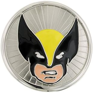 וולברין קומיקס פנים חגורת אבזם כסף-טון רישיון רשמי על ידי מארוול + קומיקס קון בלעדי