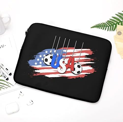 מכסה מחשב נייד של כדורגל וארהב דגל נייד מארז מגן על מחשב נייד שקית שרוול תיק נשיאה לגברים נשים 13 אינץ '