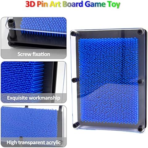 Villport 3D PIN צעצוע אמנות, לוח אמנות PIN פלסטיק צבעוני בגודל גדול 8X6 אינץ