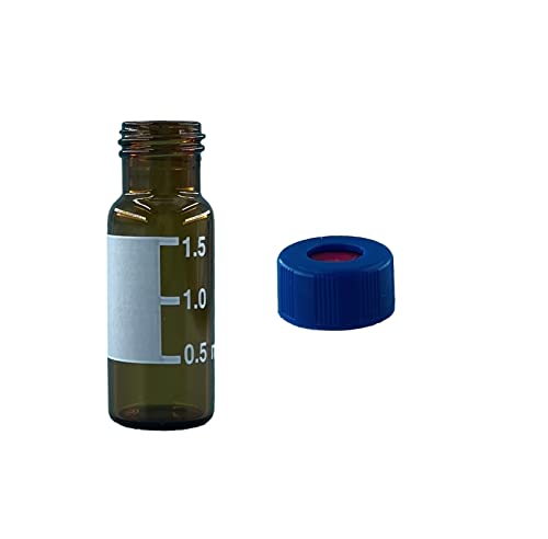 בקבוקוני דגימה אוטומטית 2 מל עבור HPLC GS זכוכית בורוסיליקט ברורה עם חפיסת בורג PTFE SEPTA אדומה לפני מטה של ​​100
